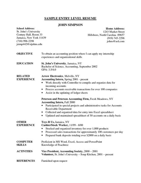entry level marketing resume samples sample entry level resume