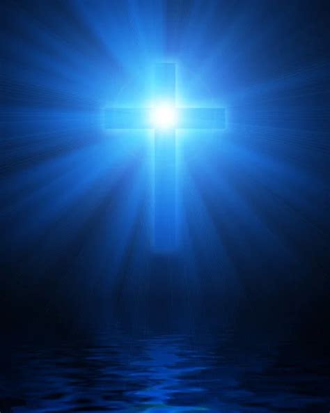 Blue Glowing Christian Cross Stock Photo By ©denisovd 9324545