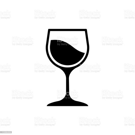 Le Verre Du Logo Dicône De Vin A Conçu Le Symbole Noir Isolement Sur Le