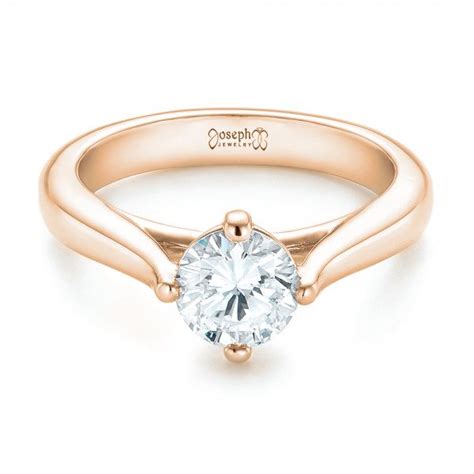 14k Rose Gold Custom Solitaire Diamond Engagement Ring 102954