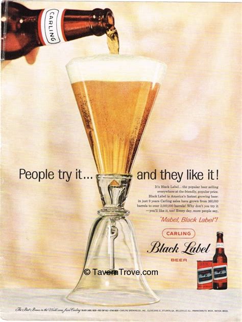 Item 81199 1959 Carling Black Label Beer Paper Ad