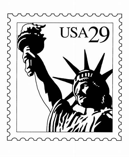 Coloring Stamp Usps Stamps Postage Liberty Statue