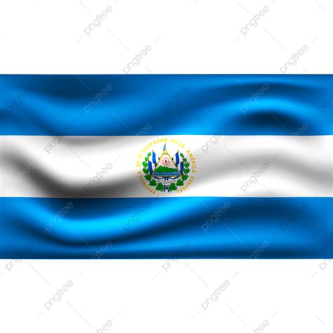 Bandera De El Salvador Ondeando Ilustración 3d PNG Bandera De El