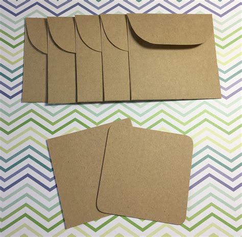 Kraft Envelopes Cards Square 325 X 325 Etsy Uk