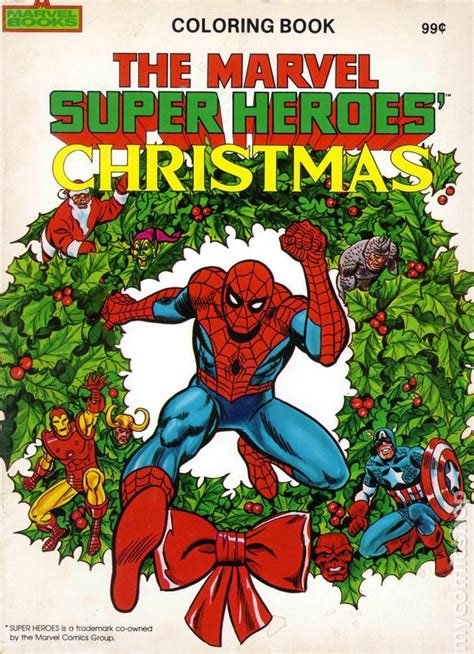 Marvel Super Heroes Christmas Coloring Book Sc 1984