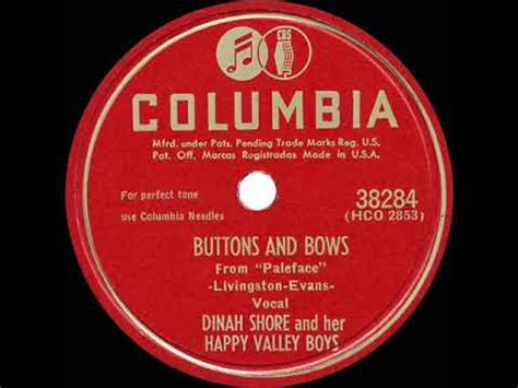 HITS ARCHIVE Buttons And Bows Dinah Shore A Record YouTube