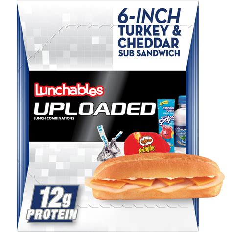 lunchables uploaded 6 inch turkey and cheddar cheese sub sandwich meal kit with water pringles