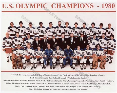 1980 Usa Olympic Gold Medal Hockey Team Miracle On Ice 8x10 Photo 525