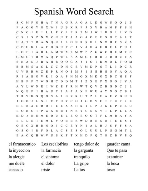 Wordsearch In Spanish Printable Printable Templates
