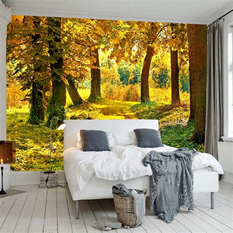 Custom Wallpaper Mural Autumn Forest Maple Leaf Bvm Home