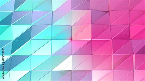 Abstract Simple Blue Pink Low Poly 3d Surface As Space Backdrop Soft