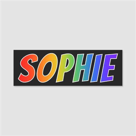 First Name Sophie Fun Rainbow Coloring Name Tag First