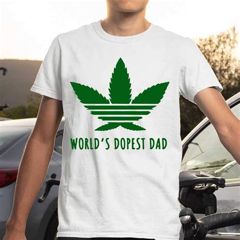 Fathers Day Weed Lover Worlds Dopest Dad Tshirt New Design Dad