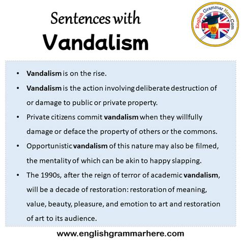 Sentences With Vandalism Vandalism In A Sentence In English Sentences