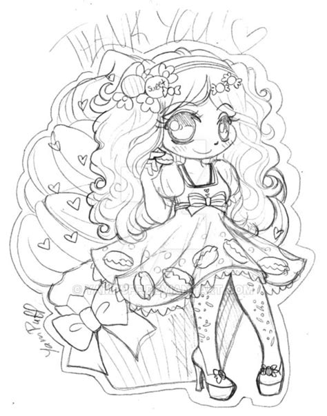 Artist Chibi Lineart By Yampuff On Deviantart Chibis For Coloring The