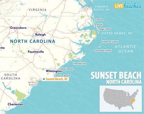 Sunset Beach Nc Map Beach Map