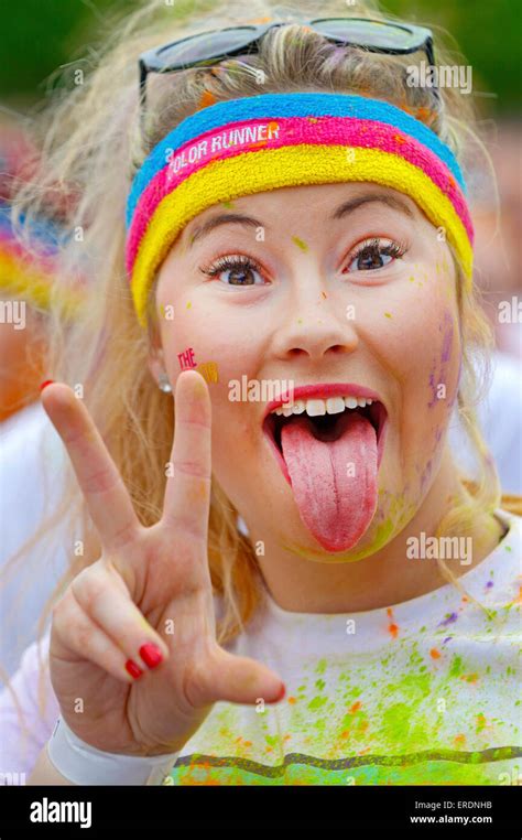 The Color Run Stock Photo Alamy
