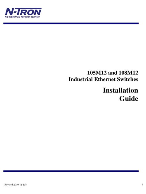 N Tron 105m12 Installation Manual Pdf Download Manualslib