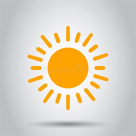 Sun Icon In Flat Style Sunlight Sign Vector Illustration On White