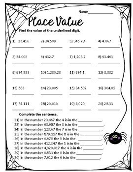 Using games and fun activities in class is an important part of teaching esl. 5th grade Place value Worksheets by Ms Kents Creations | TpT