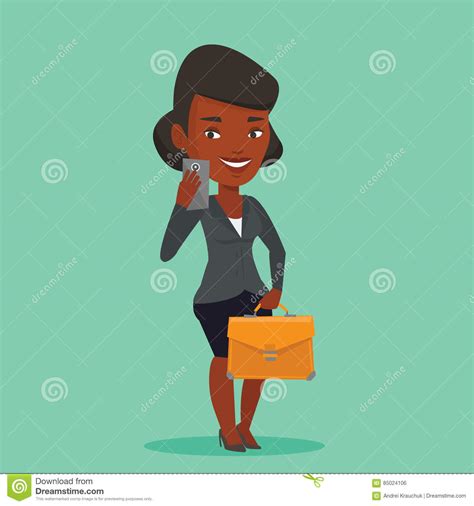 Business Woman Making Selfie Vector Illustration. Stock Vector - Illustration of african ...