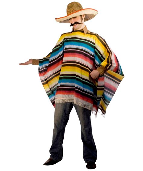 Mexican Serape And Sombrero Costume Adult Costume Mexican Halloween