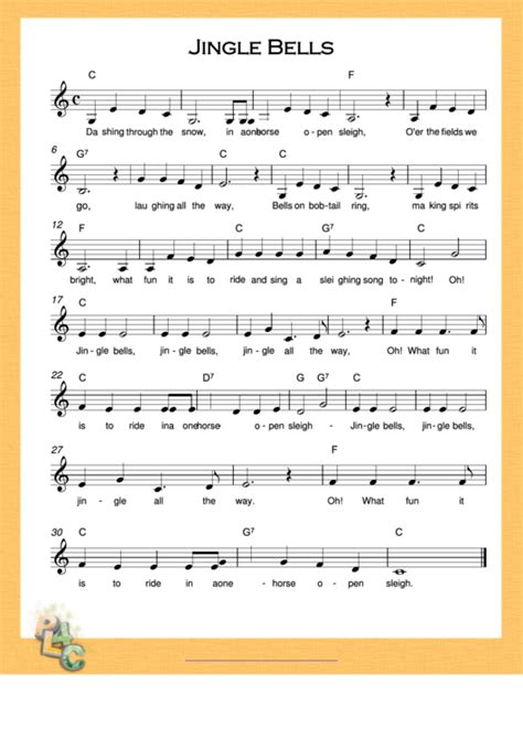 Jingle Bells Lyrics Printable