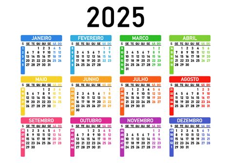 Calendário 2025 Vetor Calendarios365su