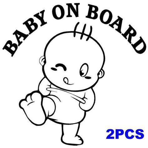 Buy 2pcs Baby On Board Car Sticker Waterproof Bumper Window Decor Baby