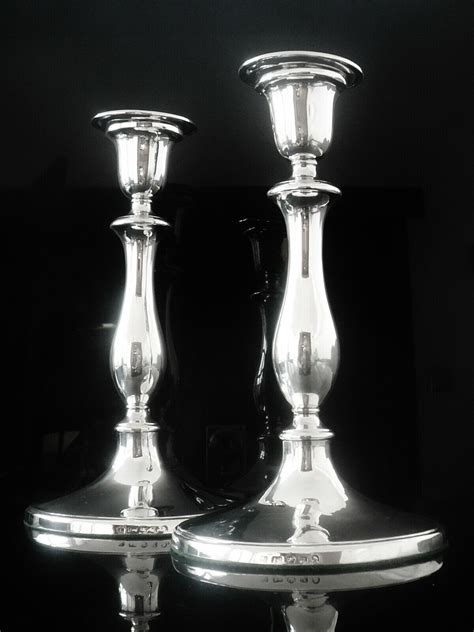 Antique Sterling Silver Candlesticks Sheffield 1796 George Eadon And Co