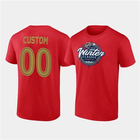 2024 Nhl Winter Classic Vegas Golden Knights Custom Red T Shirt