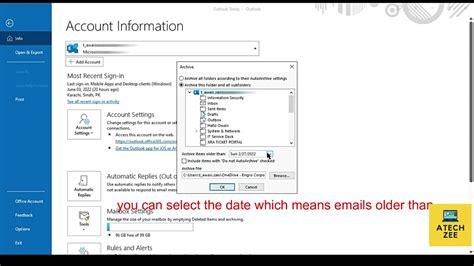 How To Archive Emails In Outlook Office 365 Youtube