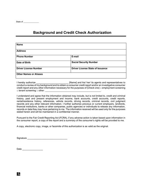 Free Background Check Authorization Form Pdf And Word