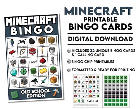 Minecraft Bingo Free Printable