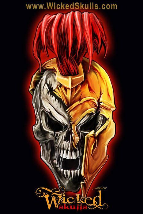 Evil Spartan Skull Painting By Michael Spano Evil Spartan Skull Fine