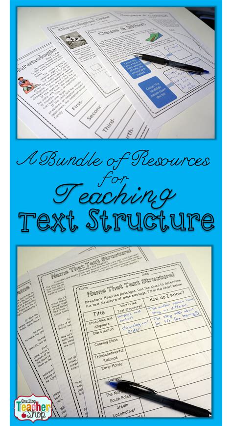 A Bundle Of Non Fiction Text Structure Resources Practice Sheets