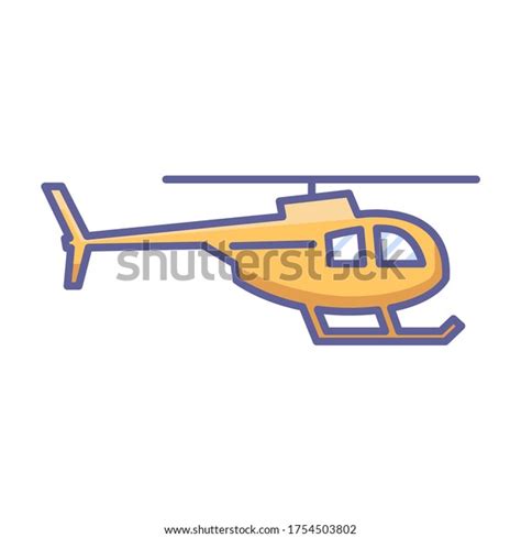 Helicopter Side View Vector Color Icon Stock Vector Royalty Free