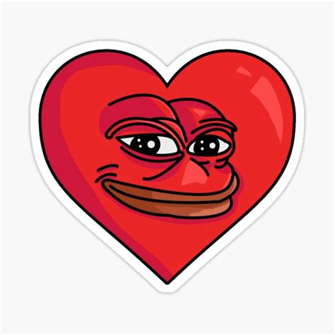 Pepe Heart Funny Love Meme Sticker By Trystar Redbubble