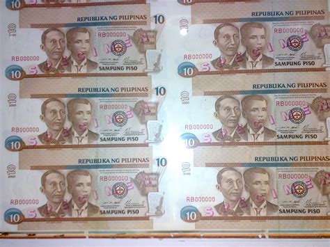 Philippine Currency Collection Uncut 10 Philippine Peso Currency