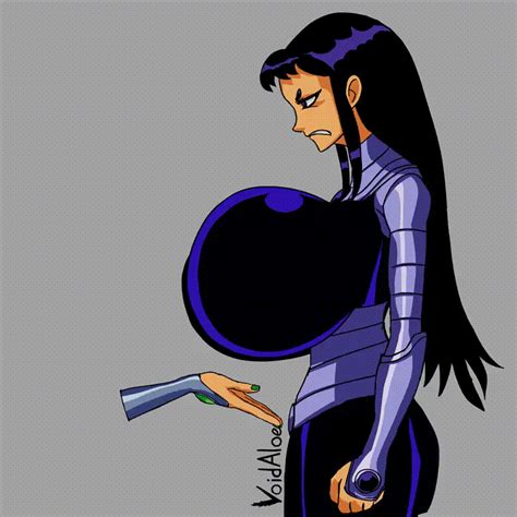 Rule 34 Alternate Breast Size Angry Animated Annoyed Big Breasts Black Hair Blackfire Bouncing