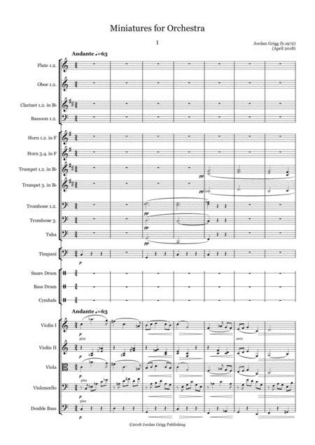 Miniatures For Orchestra Sheet Music Jordan Grigg Full Orchestra