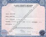 Nevada Marriage License Copy