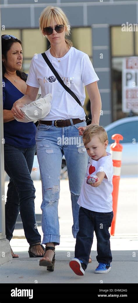 January Jones And Son Xander Out And About In Los Angeles Featuring January Jonesxander Dane