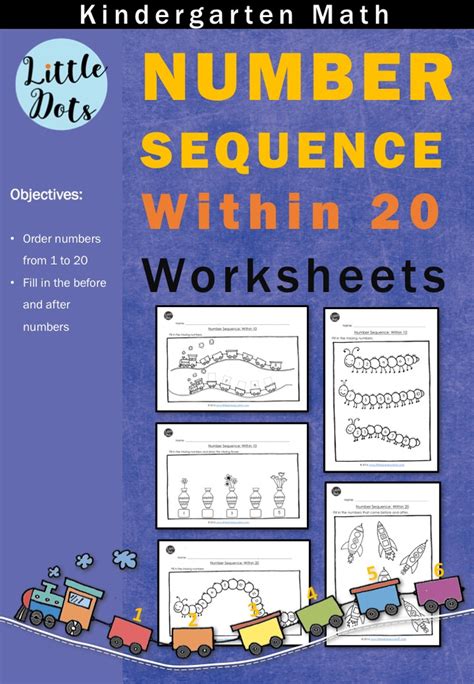 kindergarten math number sequence worksheets  activities