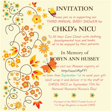 Nicu Friends Circle 3rd Annual Baby Shower For Chkd The Kings Daughters