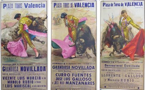 Cros Estrems 3 Carteles Toros Valencia Spain Año 1970 Catawiki