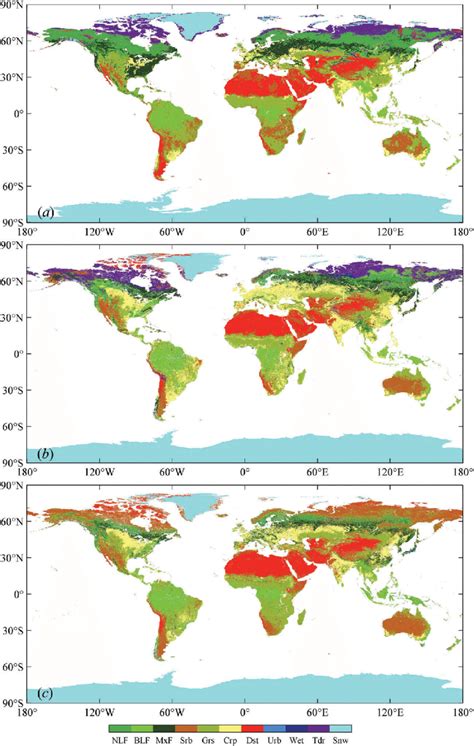 Spatial Distributions Of The 11 Aggregated Surface Types For The A