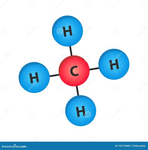 Methane Molecule Structural Formula Stock Vector Illustration Of