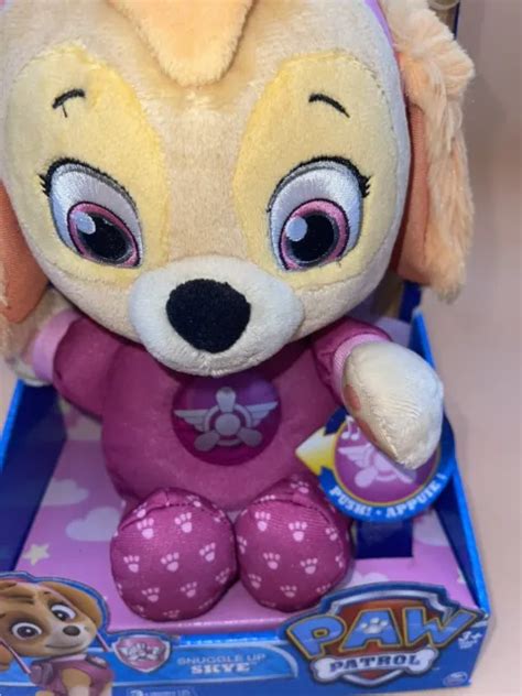 Spin Master Paw Patrol Snuggle Up Pup Skye Doll Plush Toy New Light Up
