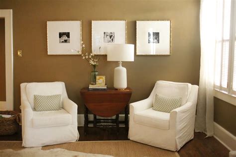 Living Room With Bamboo Frames And Linen Mats From Bakers Framing